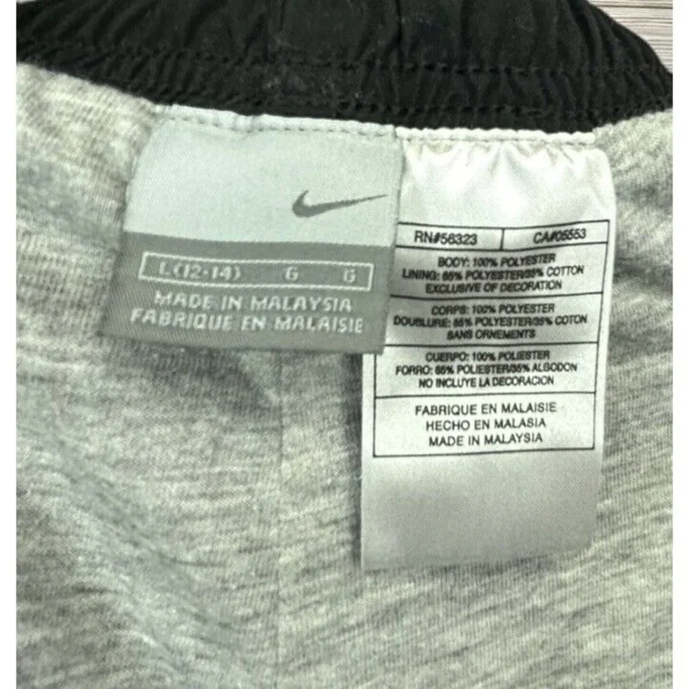 Vintage Nike‎ Track Pants Womens Lg (14) Gray Lined Drawstring Windbreaker Y2K